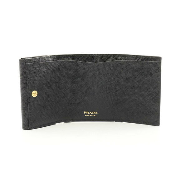 Prada TRIANG Trifold SAFFIANO Leather Wallet Black - Picture 3 of 4
